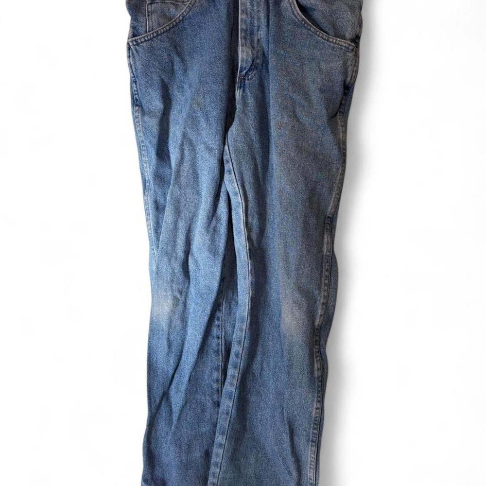 Vintage Rustler Relaxed Fit Denim Jeans Medium Wash 34x30 Workwear 87635SW